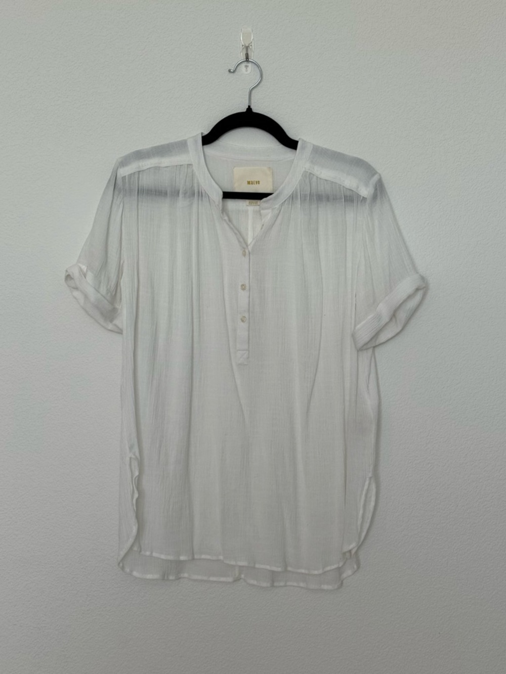 Anthropologie Maeve Sheer Henley Blouse